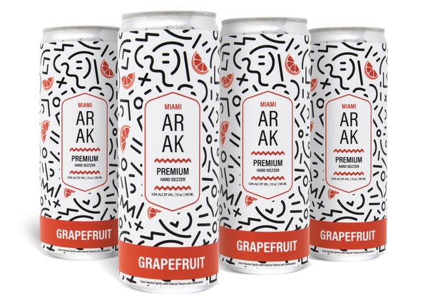 Miami Arak Grapefruit Arak Hard Seltzer Cans OnlineKosherWine